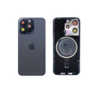 Задняя крышка iPhone 15 Pro Max (со стеклом камеры) Blue Titanium