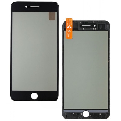 Скло з рамкою і плівкою OCA + полярик iPhone 7 Plus Black